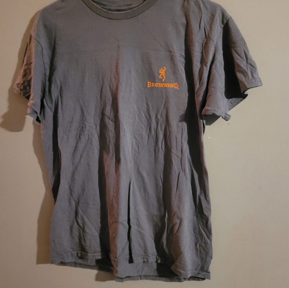 Browning Gray Short Sleeve Tee Casual Comfort M